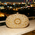 Golden Radiance Crystal Evening Clutch