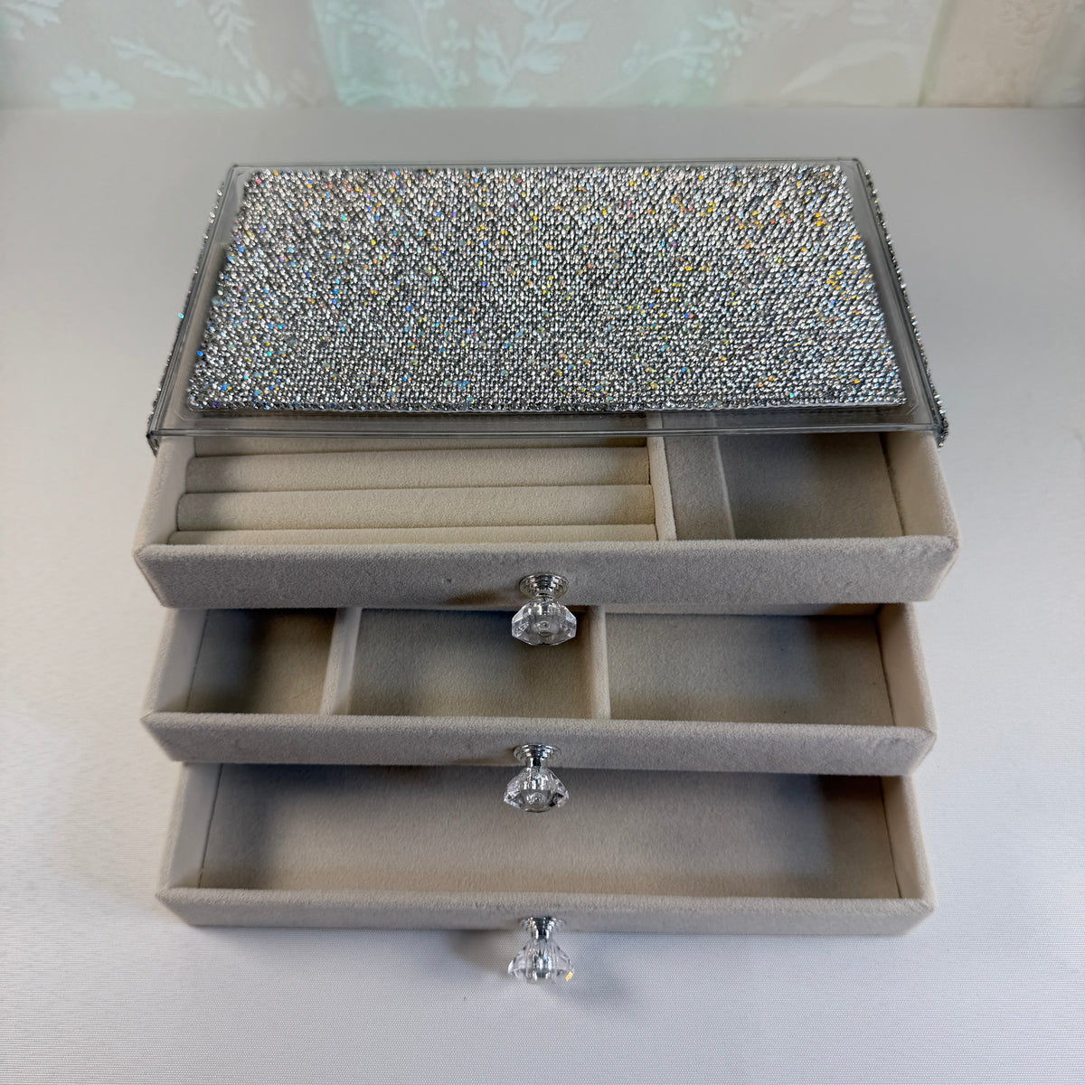 Three-Layer Sparkly Jewelry Box ✨